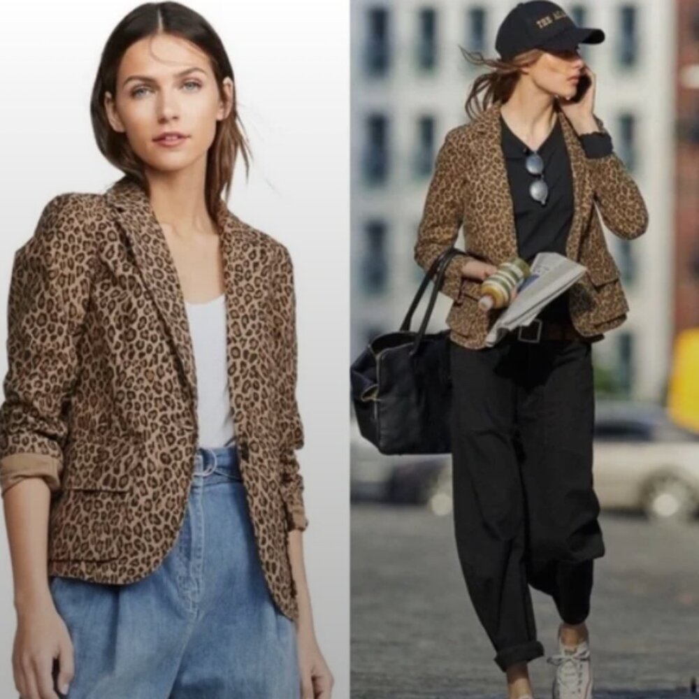 NILI LOTAN Leopard Print Addison Blazer, Size 0 - Picture 1 of 14